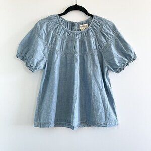 Madewell Chambray Shirred Blouse